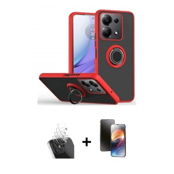 MARSİLYAN™- Redmi Note 13 Pro 5G Kılıf Yörünge Çizgi - Siyah 3D Antistatik Mat Seramik Nano Ekran Koruyucu + Kamera Lens Koruma Cam - SF
