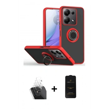 MARSİLYAN™- Redmi Note 13 Pro 5G Kılıf Yörünge Çizgi - Siyah 6D Antistatik Mat Seramik Hayalet Nano Ekran Koruyucu + Kamera Lens Koruma Cam - SF