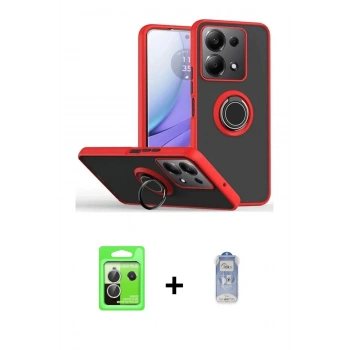 MARSİLYAN™- Redmi Note 13 Pro 5G Kılıf Yörünge Çizgi - Siyah Joko Magic 5D Cam + Raze Metal Kamera Lens - GS