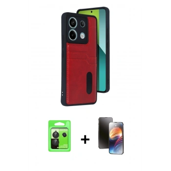 MARSİLYAN™- Redmi Note 13 Pro 5G Kılıf Yörünge Işık Serisi - Siyah 3D Antistatik Mat Seramik Nano Ekran Koruyucu + Raze Metal Kamera Lens - SH