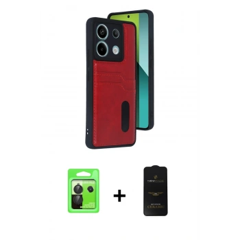 MARSİLYAN™- Redmi Note 13 Pro 5G Kılıf Yörünge Işık Serisi - Siyah 6D Antistatik Mat Seramik Hayalet Nano Ekran Koruyucu + Raze Metal Kamera Lens - SH