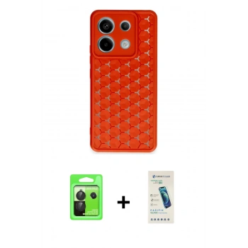MARSİLYAN™- Redmi Note 13 Pro 5G Kılıf Zirve Form - Şeffaf Pasifik Cam Ekran Koruyucu + Raze Metal Kamera Lens - SH