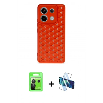 MARSİLYAN™- Redmi Note 13 Pro 5G Kılıf Zirve Form - Siyah 3D Antistatik Seramik Nano Ekran Koruyucu + Raze Metal Kamera Lens - SH