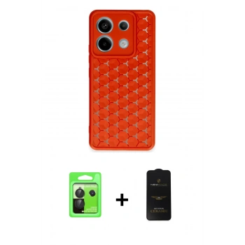 MARSİLYAN™- Redmi Note 13 Pro 5G Kılıf Zirve Form - Siyah 6D Antistatik Mat Seramik Hayalet Nano Ekran Koruyucu + Raze Metal Kamera Lens - SH
