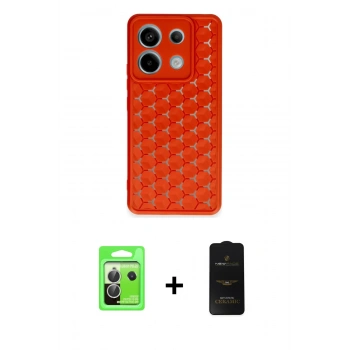 MARSİLYAN™- Redmi Note 13 Pro 5G Kılıf Zirve Form - Siyah 6D Antistatik Mat Seramik Hayalet Nano Ekran Koruyucu + Raze Metal Kamera Lens - GS