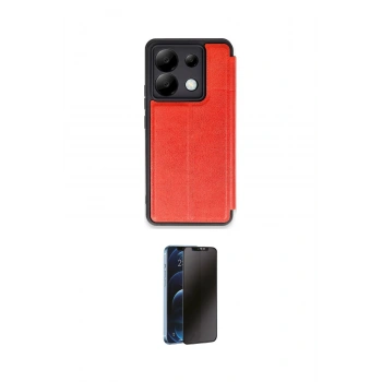 MARSİLYAN™- Redmi Note 13 Pro 5G Kılıf Zirve Yansıma Serisi - Siyah 3D Antistatik Hayalet Cam Ekran Koruyucu