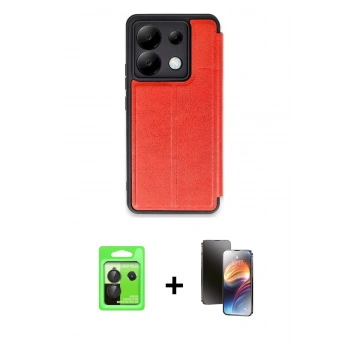 MARSİLYAN™- Redmi Note 13 Pro 5G Kılıf Zirve Yansıma Serisi - Siyah 3D Antistatik Mat Seramik Nano Ekran Koruyucu + Raze Metal Kamera Lens - SH