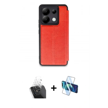 MARSİLYAN™- Redmi Note 13 Pro 5G Kılıf Zirve Yansıma Serisi - Siyah 3D Antistatik Seramik Nano Ekran Koruyucu + Kamera Lens Koruma Cam - SF