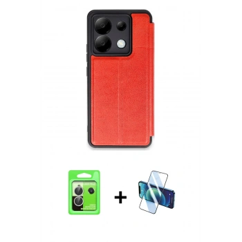 MARSİLYAN™- Redmi Note 13 Pro 5G Kılıf Zirve Yansıma Serisi - Siyah 3D Antistatik Seramik Nano Ekran Koruyucu + Raze Metal Kamera Lens - GS