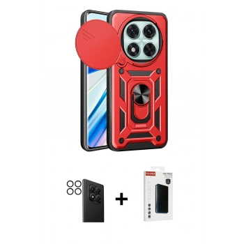 MARSİLYAN™- Redmi Note 14 Pro 4G Kılıf Ahenk Klasik - Şeffaf Hayalet Polymer Nano Ekran Koruyucu + PVD Metal Kamera Lens - SH