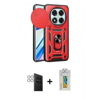MARSİLYAN™- Redmi Note 14 Pro 4G Kılıf Ahenk Klasik - Şeffaf Polymer Nano Ekran Koruyucu + PVD Metal Kamera Lens - GS