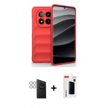MARSİLYAN™- Redmi Note 14 Pro 4G Kılıf Atlas Koleksiyonu - Şeffaf Hayalet Polymer Nano Ekran Koruyucu + PVD Metal Kamera Lens - GS