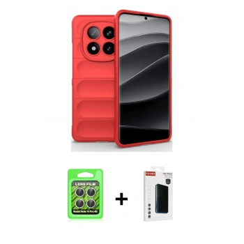 MARSİLYAN™- Redmi Note 14 Pro 4G Kılıf Atlas Koleksiyonu - Şeffaf Hayalet Polymer Nano Ekran Koruyucu + Raze Metal Kamera Lens - GS