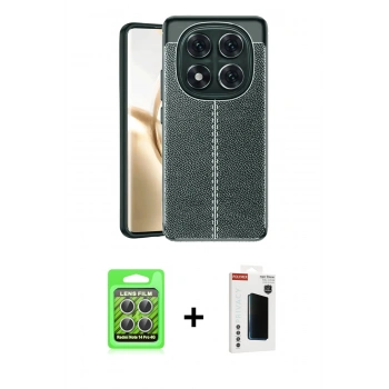 MARSİLYAN™- Redmi Note 14 Pro 4G Kılıf Doruk Klasik Özel Seri - Şeffaf Hayalet Polymer Nano Ekran Koruyucu + Raze Metal Kamera Lens - GS
