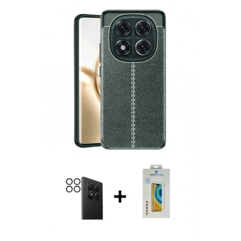 MARSİLYAN™- Redmi Note 14 Pro 4G Kılıf Doruk Klasik Özel Seri - Şeffaf Polymer Nano Ekran Koruyucu + PVD Metal Kamera Lens - SH