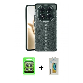 MARSİLYAN™- Redmi Note 14 Pro 4G Kılıf Doruk Klasik Özel Seri - Şeffaf Polymer Nano Ekran Koruyucu + Raze Metal Kamera Lens - GS