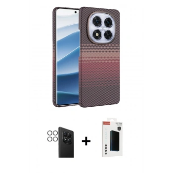 MARSİLYAN™- Redmi Note 14 Pro 4G Kılıf Doruk Serisi - Şeffaf Hayalet Polymer Nano Ekran Koruyucu + PVD Metal Kamera Lens - GS