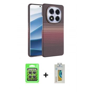 MARSİLYAN™- Redmi Note 14 Pro 4G Kılıf Doruk Serisi - Şeffaf Polymer Nano Ekran Koruyucu + Raze Metal Kamera Lens - GS