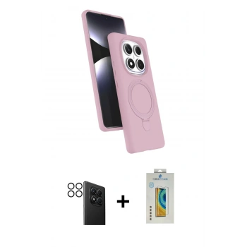 MARSİLYAN™- Redmi Note 14 Pro 4G Kılıf İz Işık Koleksiyonu - Şeffaf Polymer Nano Ekran Koruyucu + PVD Metal Kamera Lens - SH