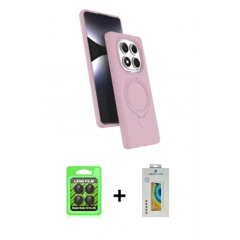 MARSİLYAN™- Redmi Note 14 Pro 4G Kılıf İz Işık Koleksiyonu - Şeffaf Polymer Nano Ekran Koruyucu + Raze Metal Kamera Lens - SH