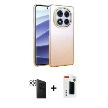 MARSİLYAN™- Redmi Note 14 Pro 4G Kılıf Kıvılcım Minimal Özel Seri - Şeffaf Hayalet Polymer Nano Ekran Koruyucu + PVD Metal Kamera Lens - SH