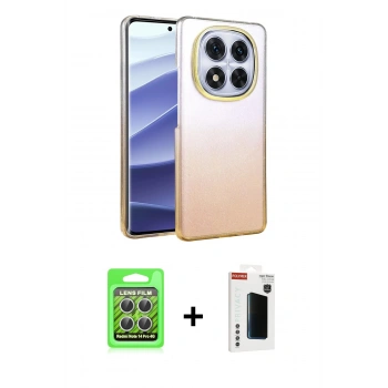MARSİLYAN™- Redmi Note 14 Pro 4G Kılıf Kıvılcım Minimal Özel Seri - Şeffaf Hayalet Polymer Nano Ekran Koruyucu + Raze Metal Kamera Lens - GS
