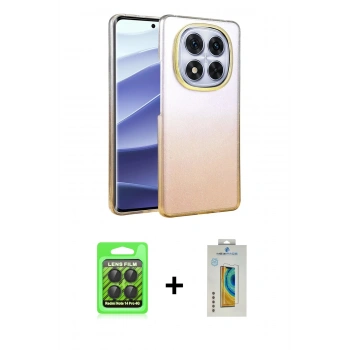 MARSİLYAN™- Redmi Note 14 Pro 4G Kılıf Kıvılcım Minimal Özel Seri - Şeffaf Polymer Nano Ekran Koruyucu + Raze Metal Kamera Lens - SH