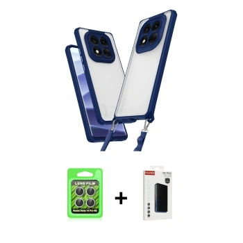 MARSİLYAN™- Redmi Note 14 Pro 4G Kılıf Ufuk Klasik - Şeffaf Hayalet Polymer Nano Ekran Koruyucu + Raze Metal Kamera Lens - GS
