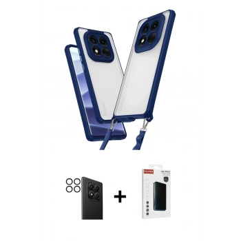 MARSİLYAN™- Redmi Note 14 Pro 4G Kılıf Ufuk Klasik - Şeffaf Hayalet Polymer Nano Ekran Koruyucu + PVD Metal Kamera Lens - SH