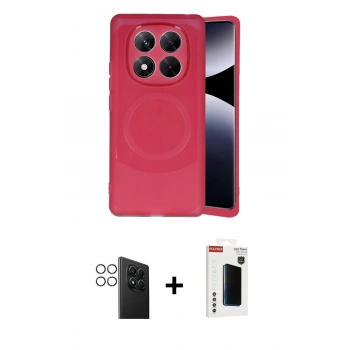 MARSİLYAN™- Redmi Note 14 Pro 4G Kılıf Ufuk Serisi - Şeffaf Hayalet Polymer Nano Ekran Koruyucu + PVD Metal Kamera Lens - GS