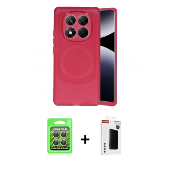 MARSİLYAN™- Redmi Note 14 Pro 4G Kılıf Ufuk Serisi - Şeffaf Hayalet Polymer Nano Ekran Koruyucu + Raze Metal Kamera Lens - GS