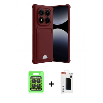 MARSİLYAN™- Redmi Note 14 Pro 4G Kılıf Vadi Çizgi Prime - Şeffaf Hayalet Polymer Nano Ekran Koruyucu + Raze Metal Kamera Lens - SH