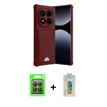 MARSİLYAN™- Redmi Note 14 Pro 4G Kılıf Vadi Çizgi Prime - Şeffaf Polymer Nano Ekran Koruyucu + Raze Metal Kamera Lens - SH