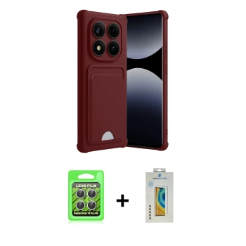 MARSİLYAN™- Redmi Note 14 Pro 4G Kılıf Vadi Çizgi Prime - Şeffaf Polymer Nano Ekran Koruyucu + Raze Metal Kamera Lens - GS