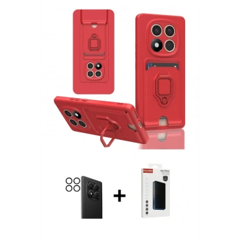 MARSİLYAN™- Redmi Note 14 Pro 4G Kılıf Vadi Form Prime - Şeffaf Hayalet Polymer Nano Ekran Koruyucu + PVD Metal Kamera Lens - SH