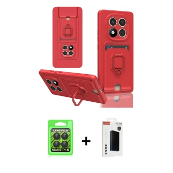 MARSİLYAN™- Redmi Note 14 Pro 4G Kılıf Vadi Form Prime - Şeffaf Hayalet Polymer Nano Ekran Koruyucu + Raze Metal Kamera Lens - SH