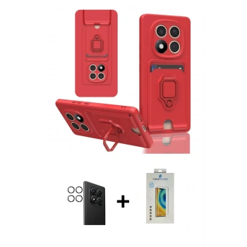 MARSİLYAN™- Redmi Note 14 Pro 4G Kılıf Vadi Form Prime - Şeffaf Polymer Nano Ekran Koruyucu + PVD Metal Kamera Lens - GS