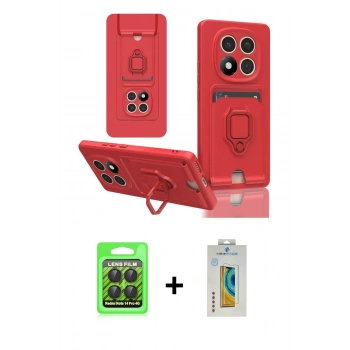 MARSİLYAN™- Redmi Note 14 Pro 4G Kılıf Vadi Form Prime - Şeffaf Polymer Nano Ekran Koruyucu + Raze Metal Kamera Lens - SH