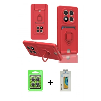 MARSİLYAN™- Redmi Note 14 Pro 4G Kılıf Vadi Form Prime - Şeffaf Polymer Nano Ekran Koruyucu + Raze Metal Kamera Lens - GS