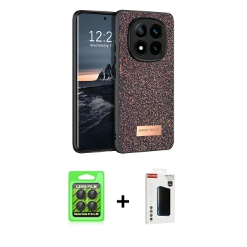 MARSİLYAN™- Redmi Note 14 Pro 4G Kılıf Vadi Klasik Serisi - Şeffaf Hayalet Polymer Nano Ekran Koruyucu + Raze Metal Kamera Lens - SH