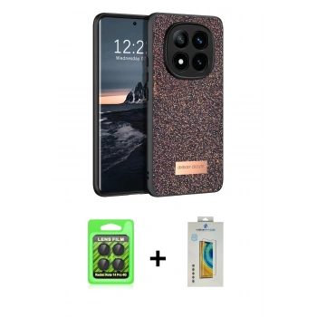 MARSİLYAN™- Redmi Note 14 Pro 4G Kılıf Vadi Klasik Serisi - Şeffaf Polymer Nano Ekran Koruyucu + Raze Metal Kamera Lens - SH