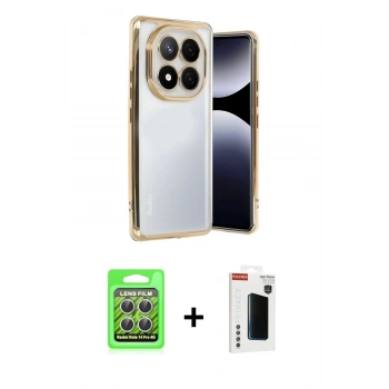 MARSİLYAN™- Redmi Note 14 Pro 4G Kılıf Vadi Minimal - Şeffaf Hayalet Polymer Nano Ekran Koruyucu + Raze Metal Kamera Lens - GS
