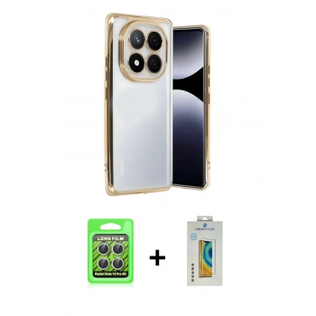 MARSİLYAN™- Redmi Note 14 Pro 4G Kılıf Vadi Minimal - Şeffaf Polymer Nano Ekran Koruyucu + Raze Metal Kamera Lens - GS