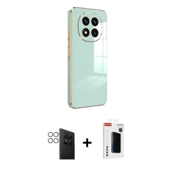 MARSİLYAN™- Redmi Note 14 Pro 4G Kılıf Yankı Serisi - Şeffaf Hayalet Polymer Nano Ekran Koruyucu + PVD Metal Kamera Lens - GS