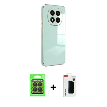 MARSİLYAN™- Redmi Note 14 Pro 4G Kılıf Yankı Serisi - Şeffaf Hayalet Polymer Nano Ekran Koruyucu + Raze Metal Kamera Lens - SH