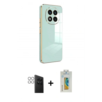 MARSİLYAN™- Redmi Note 14 Pro 4G Kılıf Yankı Serisi - Şeffaf Polymer Nano Ekran Koruyucu + PVD Metal Kamera Lens - GS