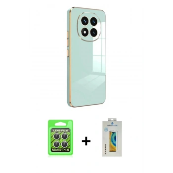 MARSİLYAN™- Redmi Note 14 Pro 4G Kılıf Yankı Serisi - Şeffaf Polymer Nano Ekran Koruyucu + Raze Metal Kamera Lens - GS