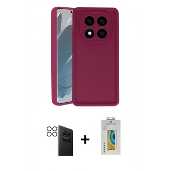 MARSİLYAN™- Redmi Note 14 Pro 4G Kılıf Yankı Yansıma Özel Seri - Şeffaf Polymer Nano Ekran Koruyucu + PVD Metal Kamera Lens - SH