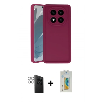 MARSİLYAN™- Redmi Note 14 Pro 4G Kılıf Yankı Yansıma Özel Seri - Şeffaf Polymer Nano Ekran Koruyucu + PVD Metal Kamera Lens - GS