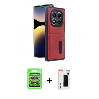 MARSİLYAN™- Redmi Note 14 Pro 4G Kılıf Yörünge Işık Serisi - Şeffaf Hayalet Polymer Nano Ekran Koruyucu + Raze Metal Kamera Lens - GS